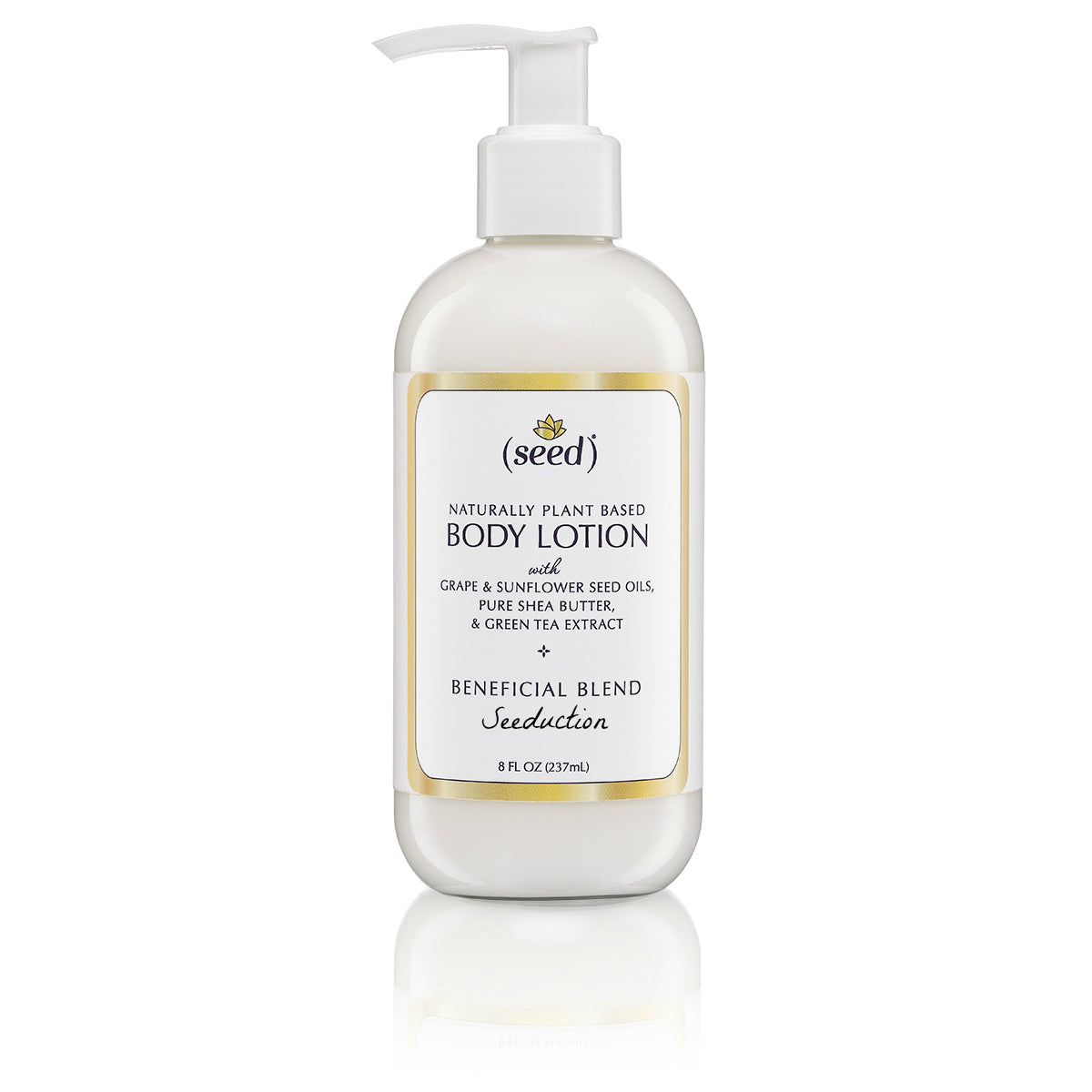 Seed Seeduction Blend Body Lotion features essential oils of ylang ylang, patchouli, and ginger