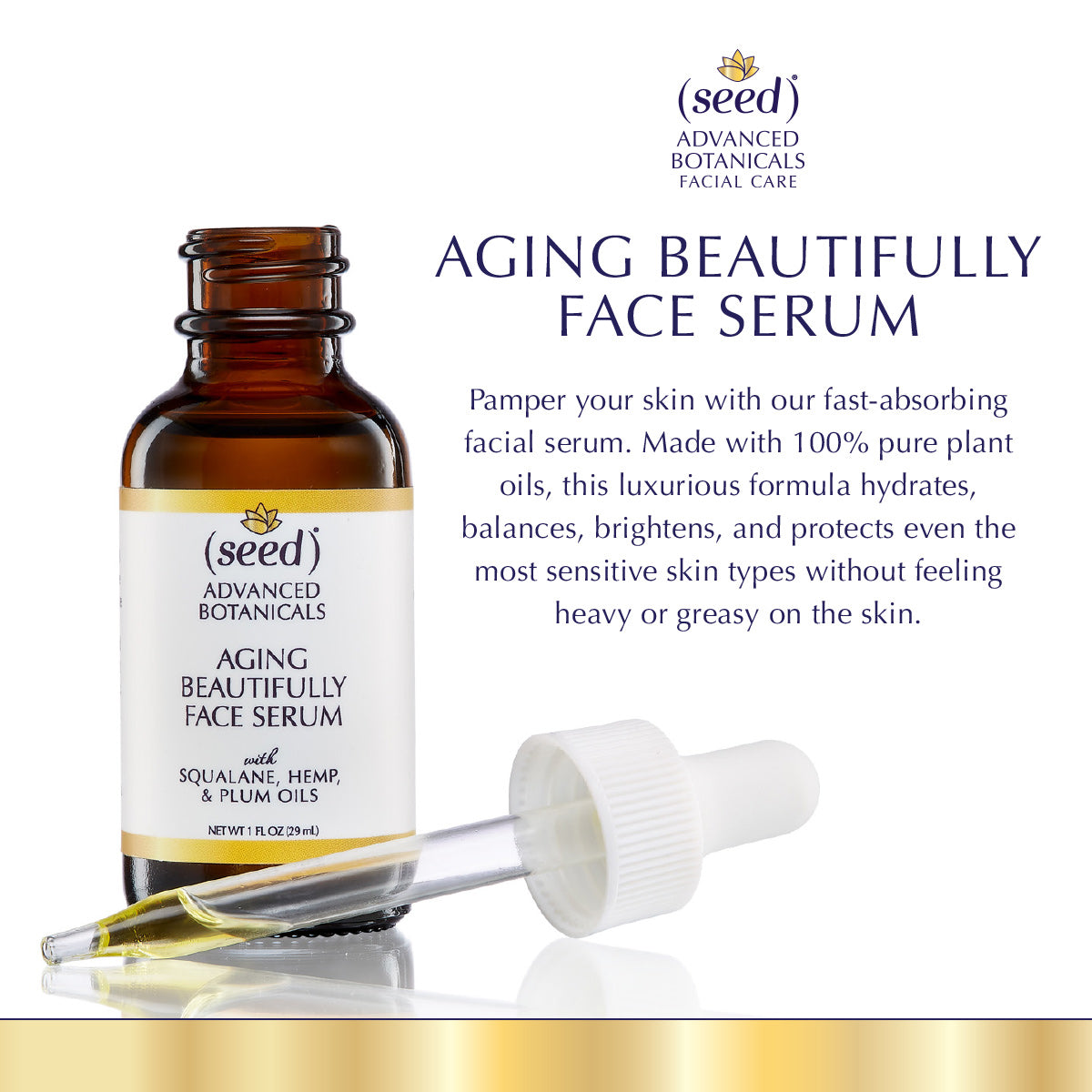 About Seed Advanced Botanicals Aging Beautifully Face Serum Oil