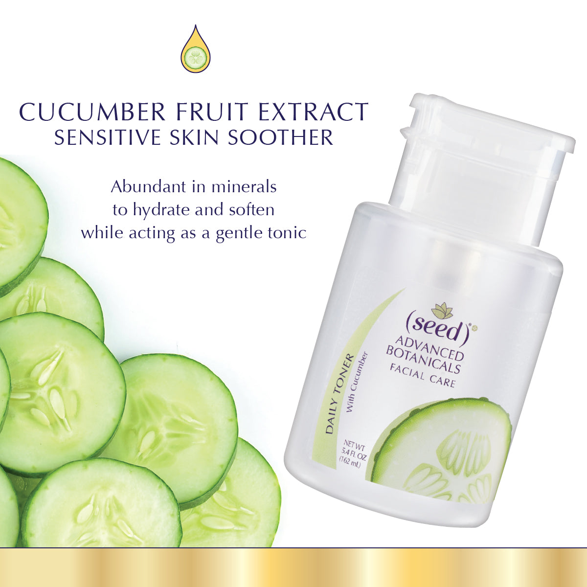 Seed Advanced Botanical Cucumber Face Toner features Cucumber Fruit Extract