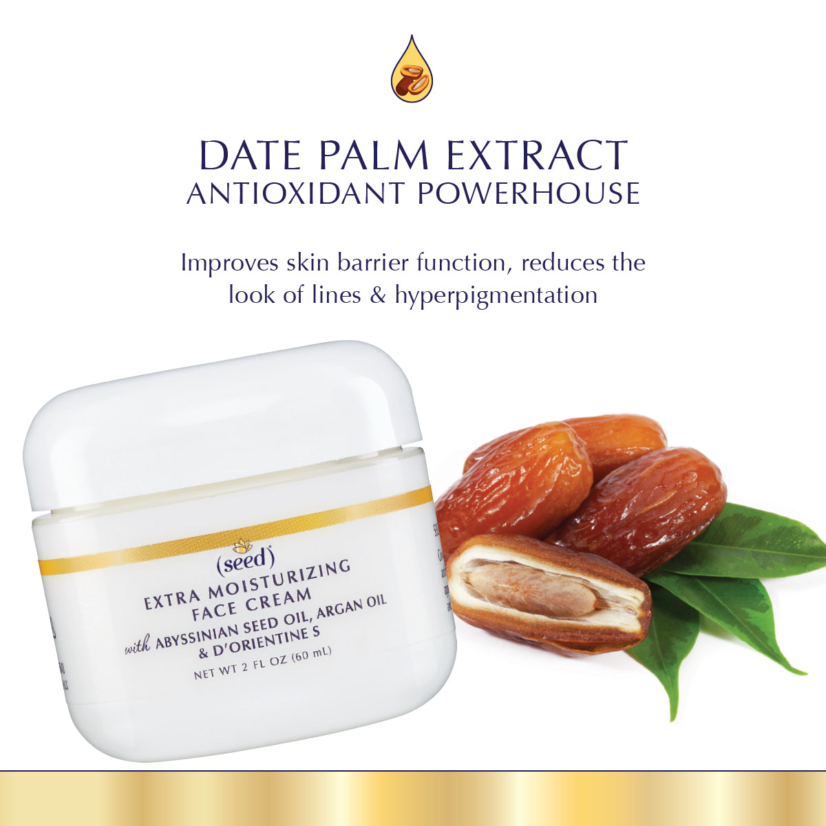Seed Advanced Botanicals Extra Moisturizing Face Cream features Date Palm Extract