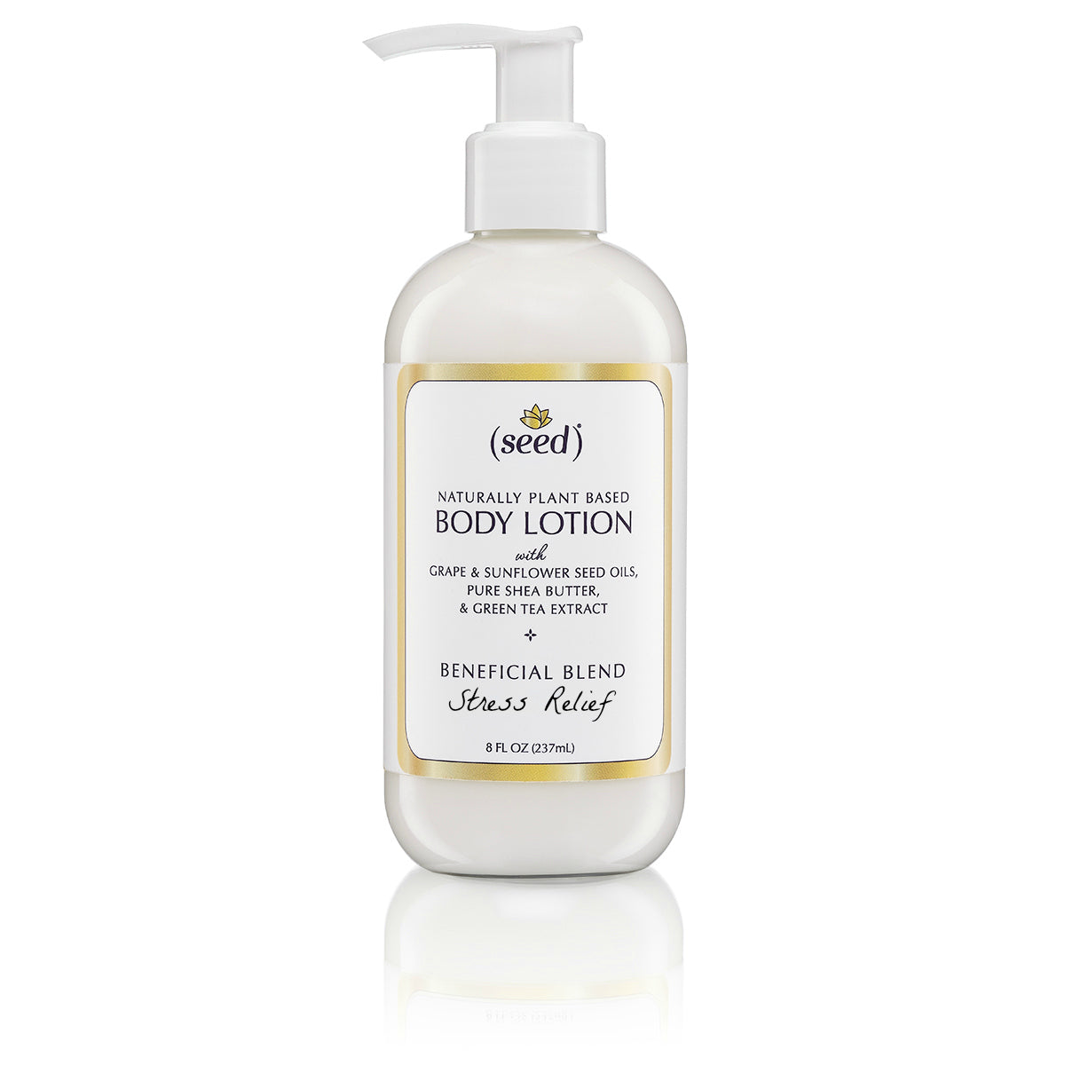 Seed Stress Relief Body Lotion features essential oils of patchouli, lavender, and clary sage