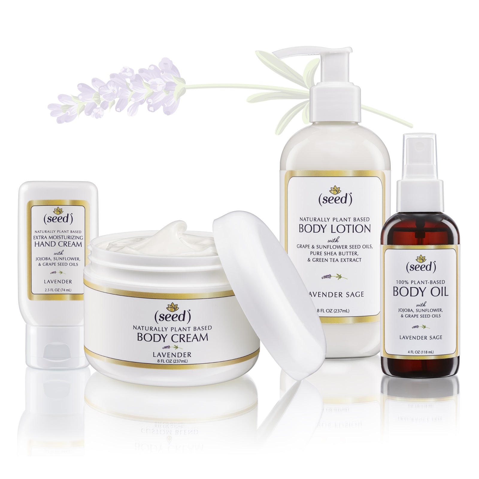 Seed Body Care Lavender Deluxe Set Hand Cream Body Cream Body Lotion Body Oil