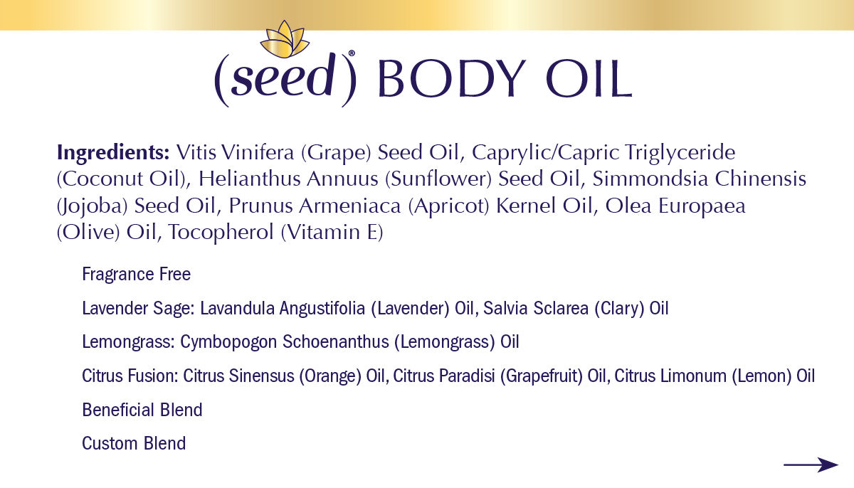 Seed Body Oil ingredients