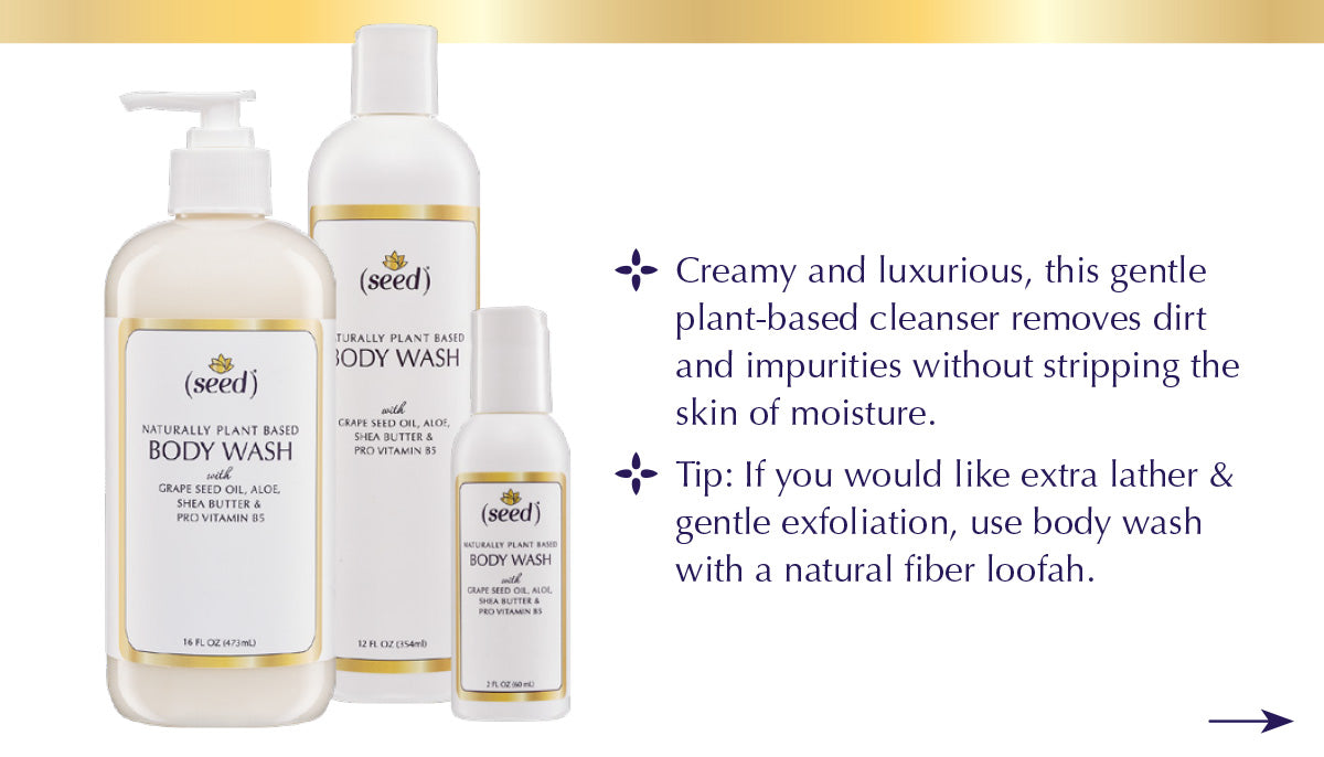 Seed Body Wash features benefit tip