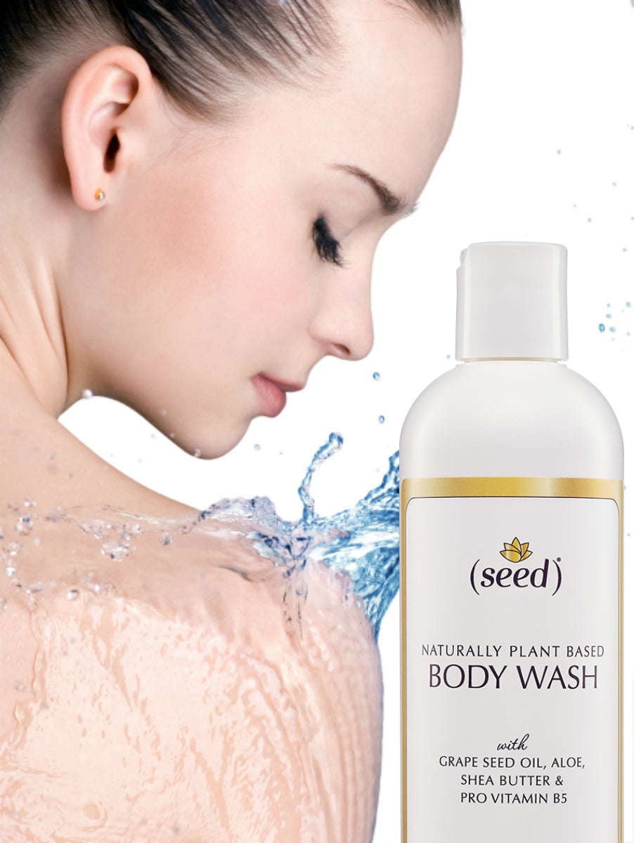 Seed Body Wash is pH balanced, soap-free, leaves skin cleansed and soft