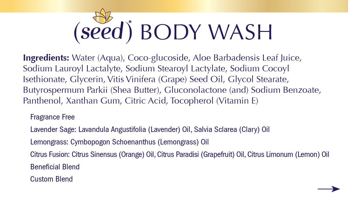 Seed Body Wash ingredients