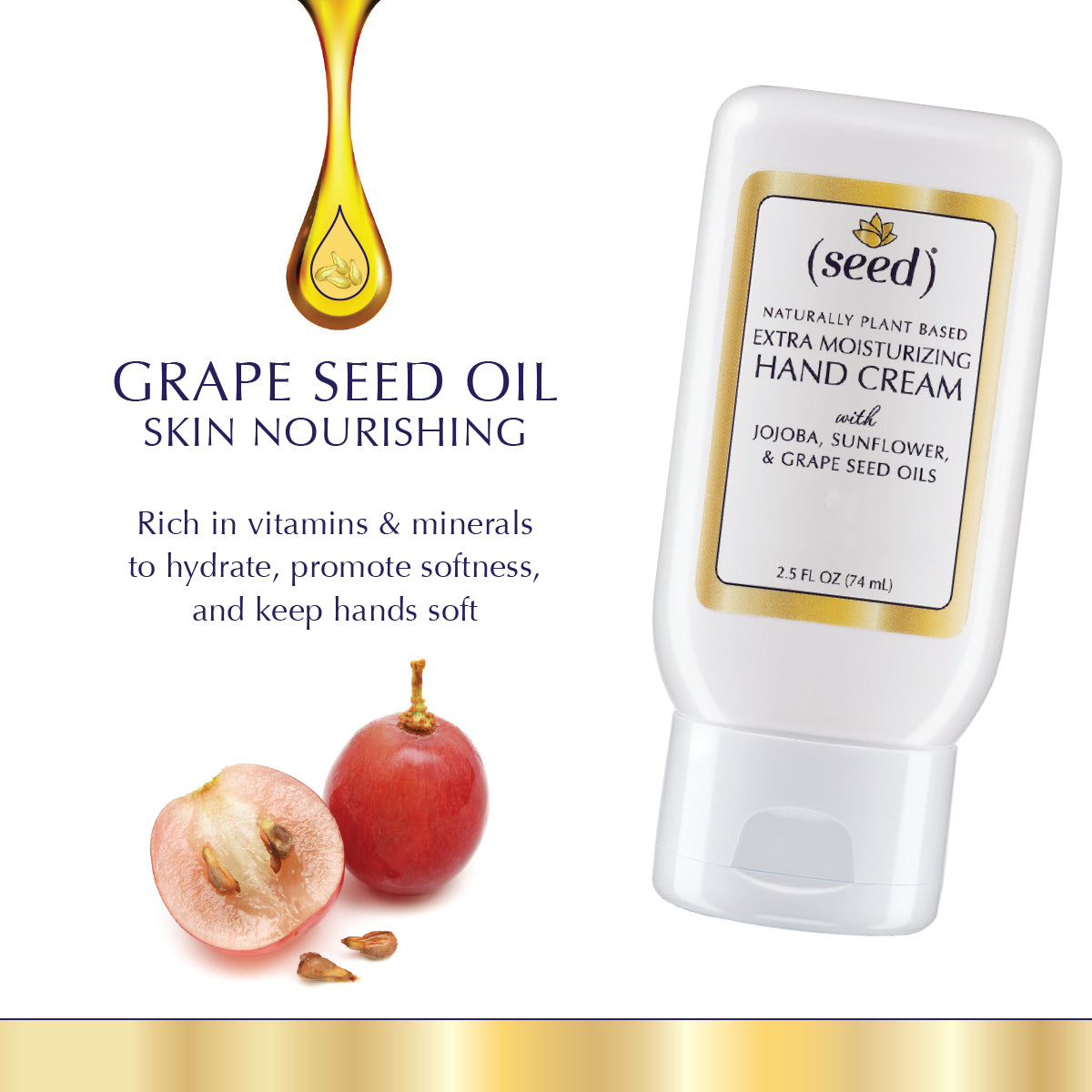 Seed Extra Moisturizing Hand Cream features grape seed oil 