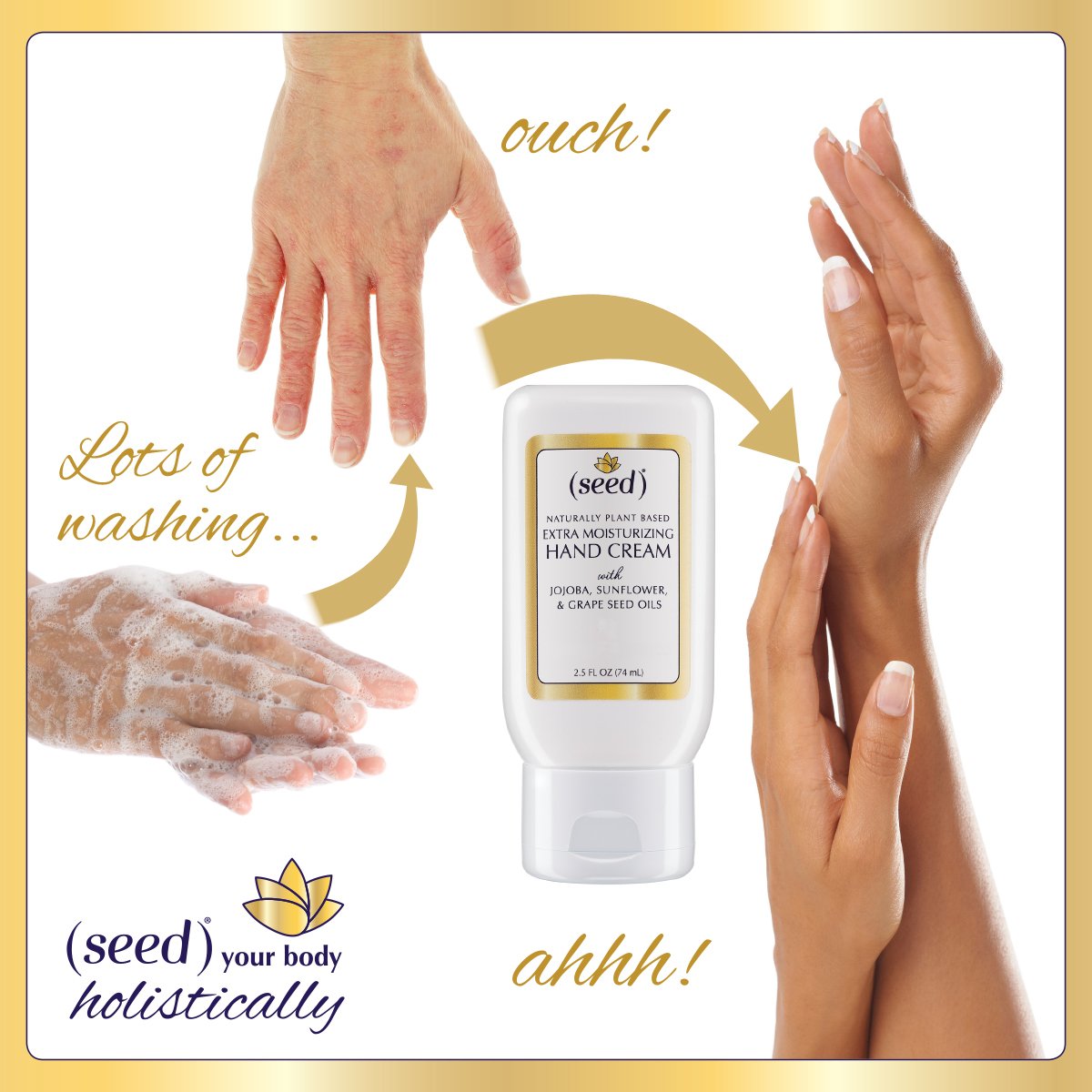 Seed Hand Cream soothes and softens frequently washed hands