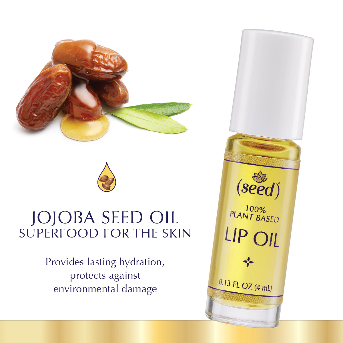Seed Lip Oil features skin superfood Jojoba Seed Oil