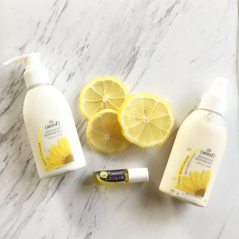 Seed facial products with lemon to brighten and lighten brown spots