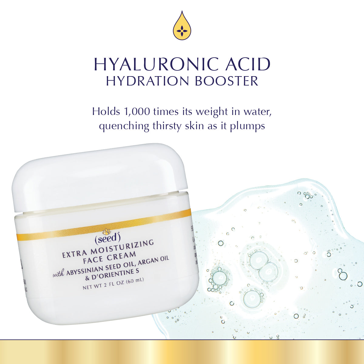 Seed Advanced Botanicals Extra Moisturizing Face Cream features Hyaluronic Acid