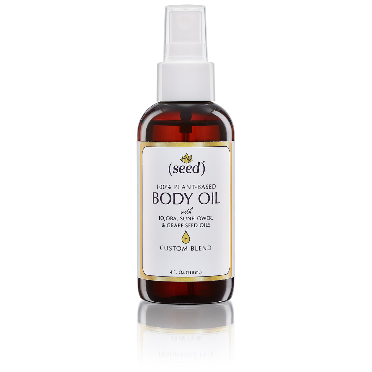 Seed Custom Blend Body Oil with your selected essential oil aromatherapy