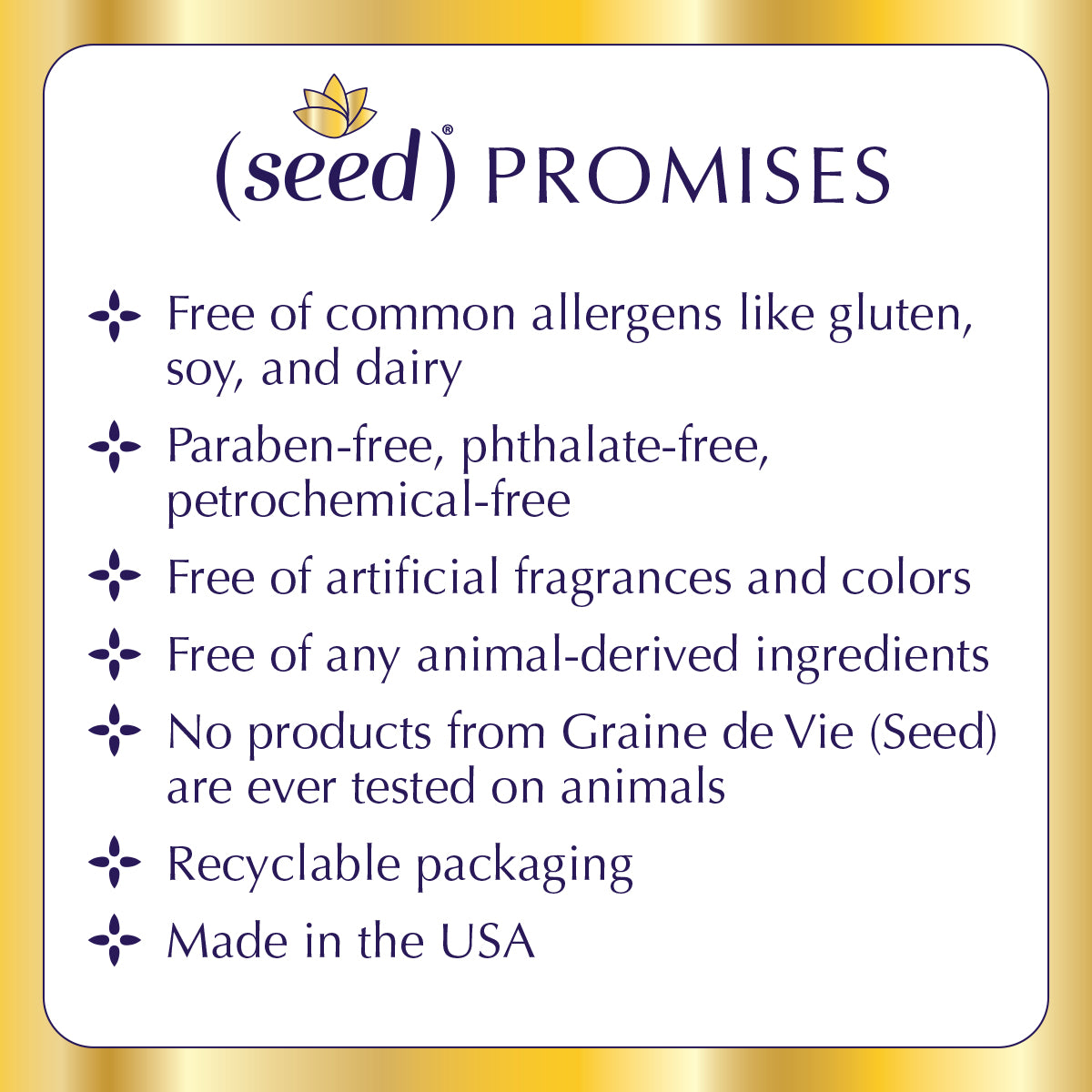 Seed Face and Body Care Promises